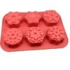 6 cavity design snowflake silicone Mold