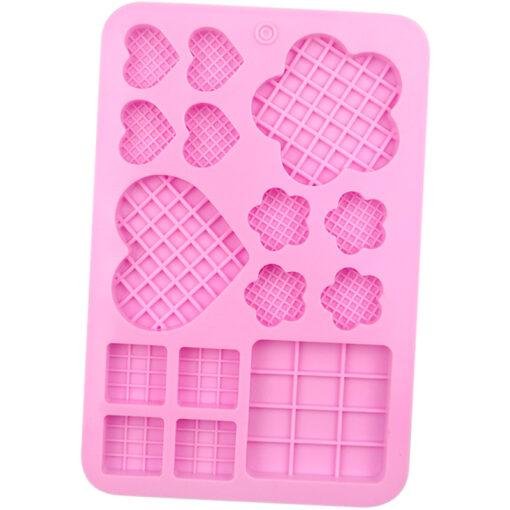 Vedini 15 Cavity Heart flower squares Silicone chocolate mold DIY handmade soap mold JKB-615 - Image 4