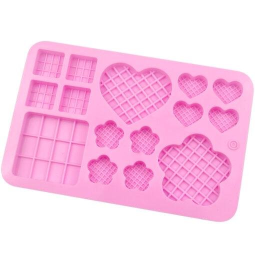 Vedini 15 Cavity Heart flower squares Silicone chocolate mold DIY handmade soap mold JKB-615 - Image 3