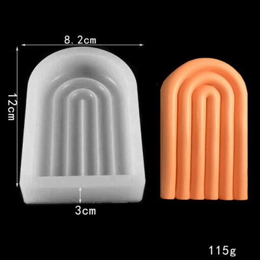 VEDINI U SHAPE ARK WAVE CANDLE MOLD,PILLAR CANDLE MOLD, GEOMETRIC LINE CANDLE MOLD, FOOD GRADE SILICONE CANDLE MOLD, SOY WAX CANDLE MOLD , DIY - Image 2