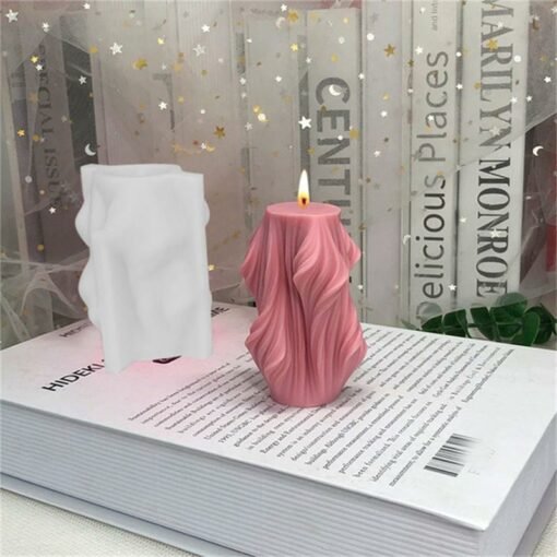 Vedini Irregular Wavy Spiral Cylinder Silicone Candle Mold Code 146 - Image 3