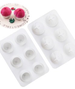 Vedini 6-Cavity Peach Fruit Candle Wax Cake Chocolate Silicone Mould JKB-182