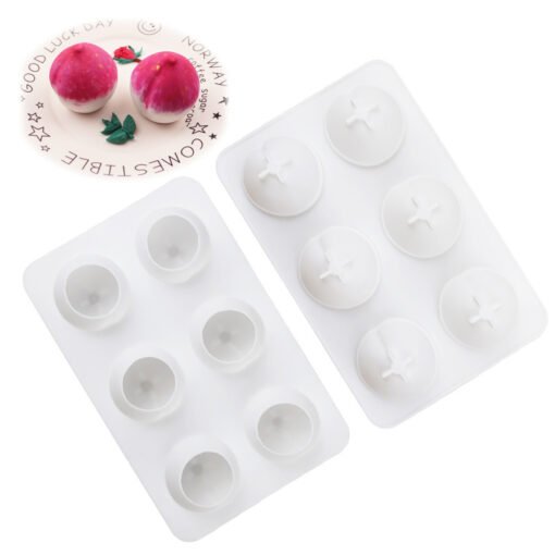 Vedini 6-Cavity Peach Fruit Candle Wax Cake Chocolate Silicone Mould JKB-182 - Image 5
