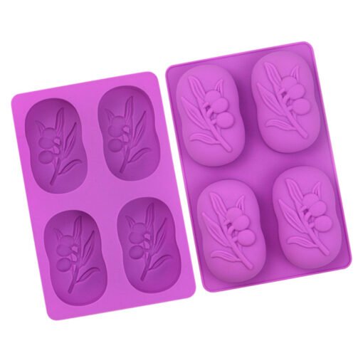 Vedini 4 Cavity Olive Tree Lotion Bar Bath Soap Silicone Mold (75 gm approx) JKB-612 - Image 2