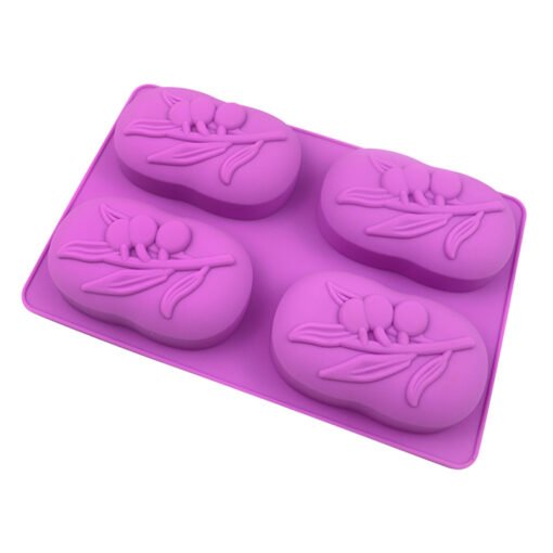 Vedini 4 Cavity Olive Tree Lotion Bar Bath Soap Silicone Mold (75 gm approx) JKB-612 - Image 5