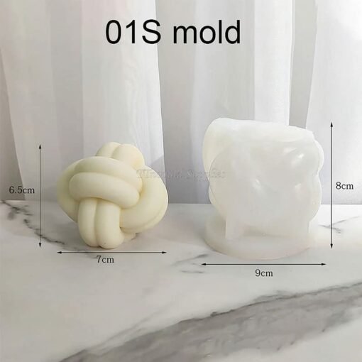 Vedini 3D Twisted Knot Candle Silicone Mold, Coarse Hair Rope Ball Chocolate Mold Code 105 - Image 3