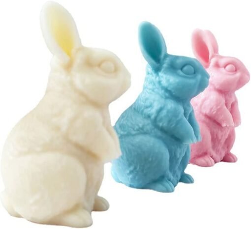 Vedini 3D Cute Rabbit Silicone Candle Mold, Wax Soap Mold for Candle Making Code 155 - Image 3