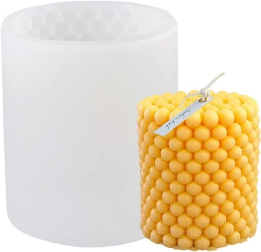 Vedini Pillar Shape Candle Molds | 3D Fondant Silicone Cube Bubble Geometric Ball Wax Mould Code 111 - Image 6