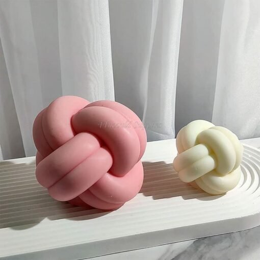 Vedini 3D Twisted Knot Candle Silicone Mold, Coarse Hair Rope Ball Chocolate Mold Code 105 - Image 2