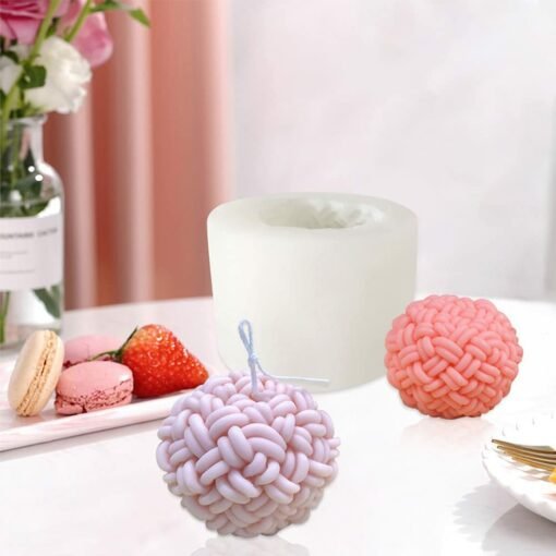 Vedini Woolen Yarn Ball Aromatherapy Candle Silicone Mold Code 149 - Image 2