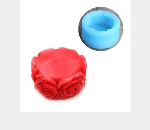 Vedini 3D Side Round Rose Cake Candle Baking Mold Code 138 - Image 4