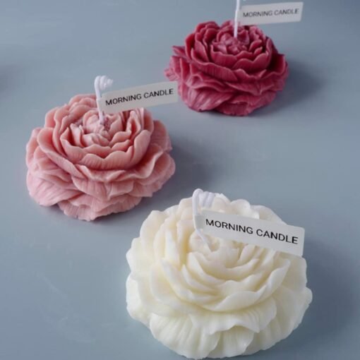 Vedini Peony Flower Shape Silicone Mold | 3D DIY Fondant Candle, Soap Mould  Code 157 (Color Random) - Image 4