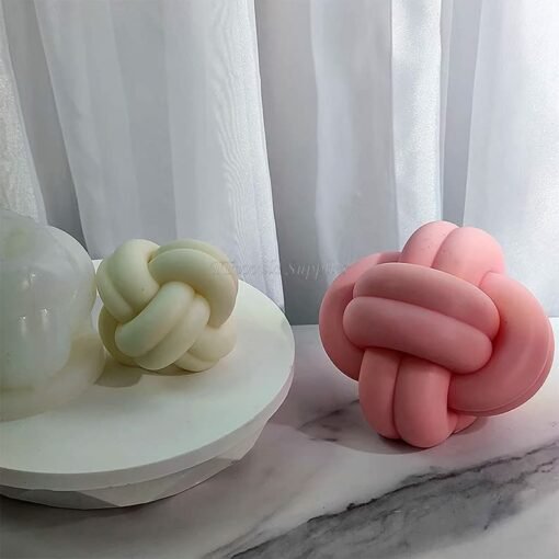 Vedini 3D Twisted Knot Candle Silicone Mold, Coarse Hair Rope Ball Chocolate Mold Code 105 - Image 4