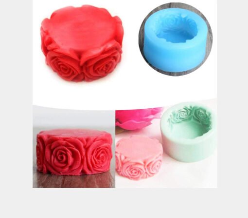 Vedini 3D Side Round Rose Cake Candle Baking Mold Code 138 - Image 5