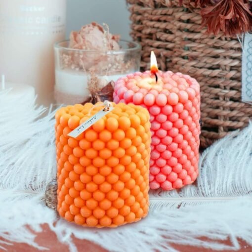 Vedini Pillar Shape Candle Molds | 3D Fondant Silicone Cube Bubble Geometric Ball Wax Mould Code 111 - Image 8