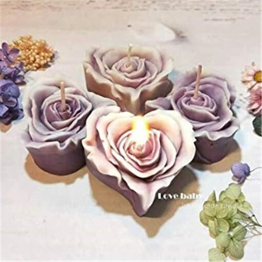 Vedini Heart Flower Silicone Candle Mold 3D Rose Candle Mold Code 158 - Image 5