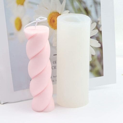 Vedini 3D Twisted Thick Rope Pillar Candle Silicone Mould Code 106 - Image 2