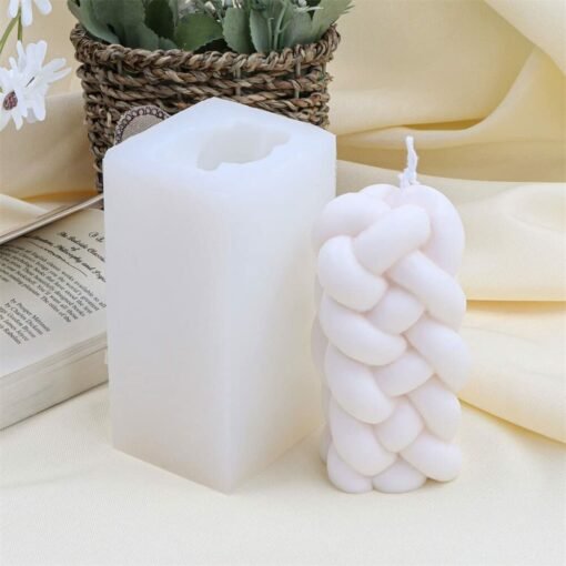 Vedini 3D Rope Knot Twisted Pillar Candle Silicone Mould Code 107 - Image 2