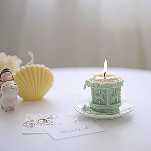 Vedini Merry-Go-Round Resin Mold, Carousel Horse Candle Resin Mold Code 152 - Image 3