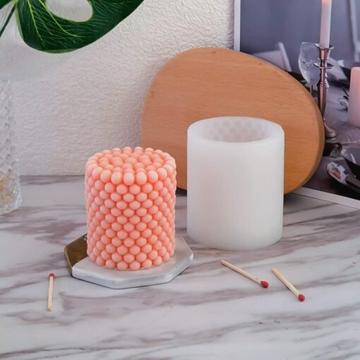 Vedini Pillar Shape Candle Molds | 3D Fondant Silicone Cube Bubble Geometric Ball Wax Mould Code 111 - Image 7