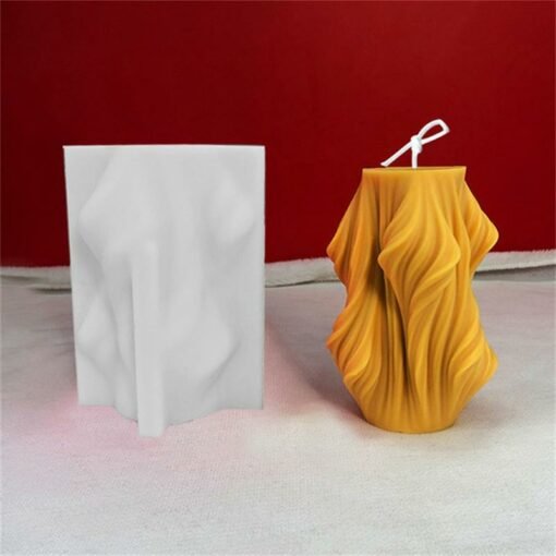 Vedini Irregular Wavy Spiral Cylinder Silicone Candle Mold Code 146 - Image 5