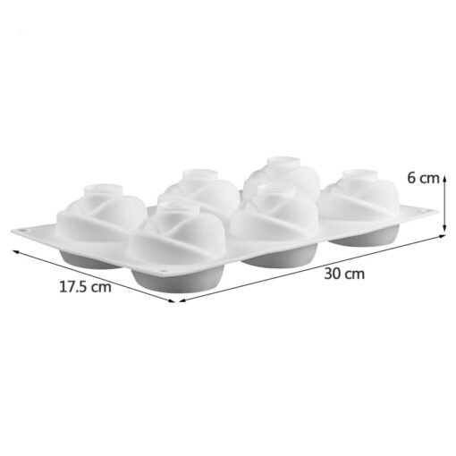 Vedini 6 Cavity rose silicone mold 3D rose mousse mold rose silicone cake mold JKb-198 - Image 5