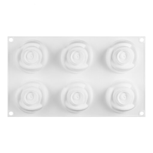 Vedini 6 Cavity rose silicone mold 3D rose mousse mold rose silicone cake mold JKb-198 - Image 3