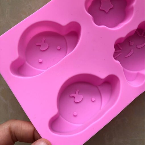 Vedini 6 Cavity Cartoon Elephant Cat Dog Papi Silicone Cake Mold JKB-611 - Image 2