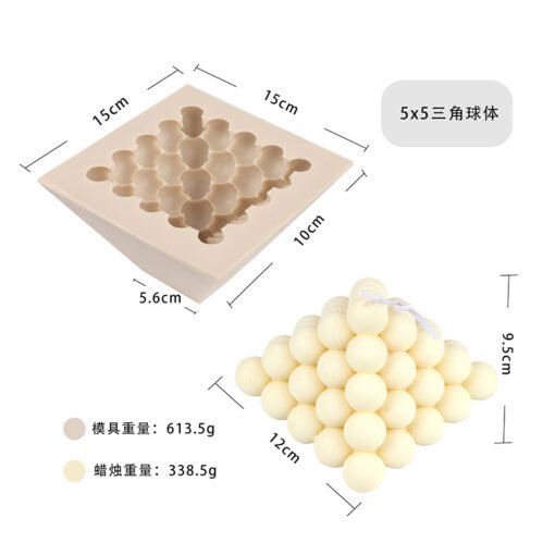 Vedini Pyramid bubble candle mold 3D Silicone Candle Making Mould Code 108 - Image 2
