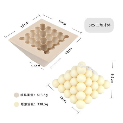 Vedini Pyramid bubble candle mold 3D Silicone Candle Making Mould Code 108 - Image 3