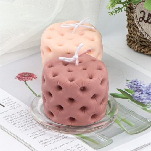 Vedini Creative Round Sofa Stool Candle Silicone Mold DIY 3D Cylindrical Honeycomb Code 118 - Image 5