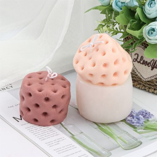 Vedini Creative Round Sofa Stool Candle Silicone Mold DIY 3D Cylindrical Honeycomb Code 118 - Image 3