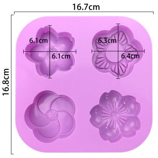 Vedini 4 Cavity different flowers silicone cake mold JKB-614 - Image 7