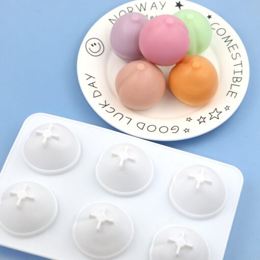 6 Cavity Peach Fruit Candle Chocolate Mold
