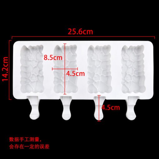 Vedini 4 Cavity Large Small Heart Cream Mold JKB-613 - Image 6