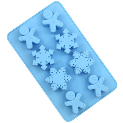 Vedini 8 Cavity Snowflake & Gingerbread Silicone Mould JKB-179 - Image 5