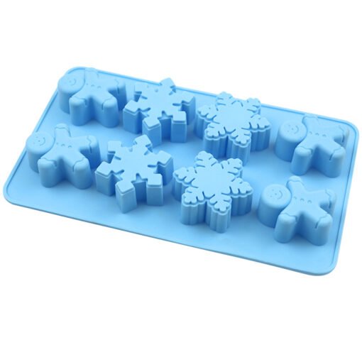 Vedini 8 Cavity Snowflake & Gingerbread Silicone Mould JKB-179 - Image 3