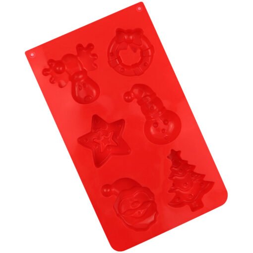 Vedini 6 Cavity Christmas Wreath Elk Snowman Christmas Tree Star Silicone Cake Mold Creative Pudding Mold JKB-745 - Image 3