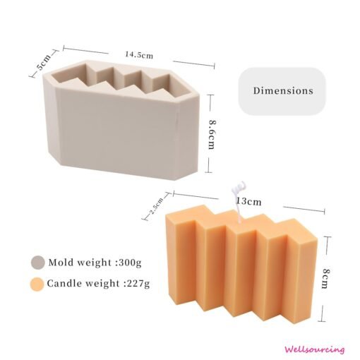 Veddini Wave Shape Non-Stick Curve Silicone Candle Mold Code 160 - Image 4