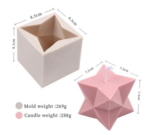 Vedini 3d Star Candle Mold Geometric Silicone Molds Code 129 - Image 2