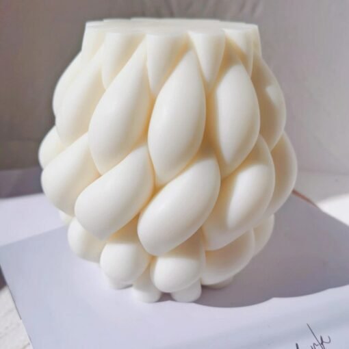 Vedini 3D Twirl Raindrop Shape Silicone Candle Mold, Geometric Curved Pillar Candle Mold Code 144 - Image 2