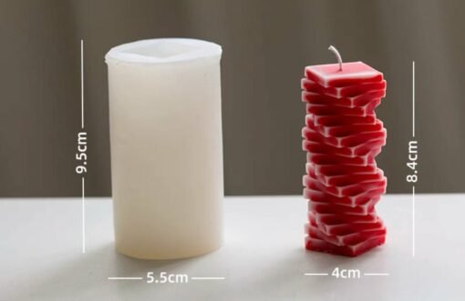 Vedini Rotating blocks art pillar silicone candle mold (1 Cavity ) Code 159 - Image 2