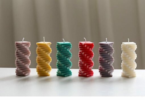 Vedini Rotating blocks art pillar silicone candle mold (1 Cavity ) Code 159 - Image 8