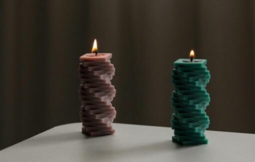 Vedini Rotating blocks art pillar silicone candle mold (1 Cavity ) Code 159 - Image 6