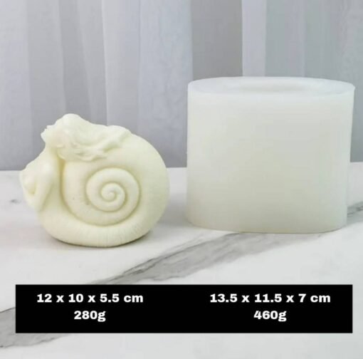 Vedini Mermaid Silicone candle making mold for candles business idea birthday present mold (1 Cavity ) Code 151 - Image 5