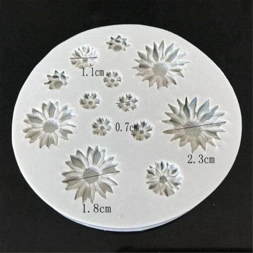 Vedini 13 Cavity Flower Fondant Cake Molds, Daisy Flower,Candy Silicone Molds 201 - Image 6