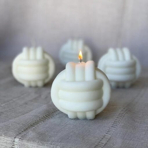 Vedini Knitted Knot Candle Silicone Mold, Scented, Soy Wax, Home Decor, Eco Wax Code 120 - Image 5