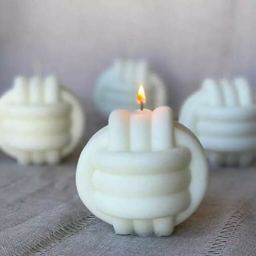 Vedini Knitted Knot Candle Silicone Mold, Scented, Soy Wax, Home Decor, Eco Wax Code 120 - Image 4