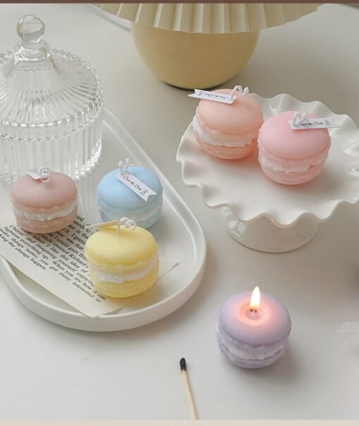 Vedini Macaron Silicone Candle Mold, Scented Candles, Dessert Candle, Colorful Candle, Home Decor, Cute Candles, Gift For Her, Code 137 - Image 5