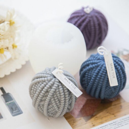 Vedini 3D wool ball mold DIY aromatherapy candle Christmas ball silicone mold Code 104 - Image 4